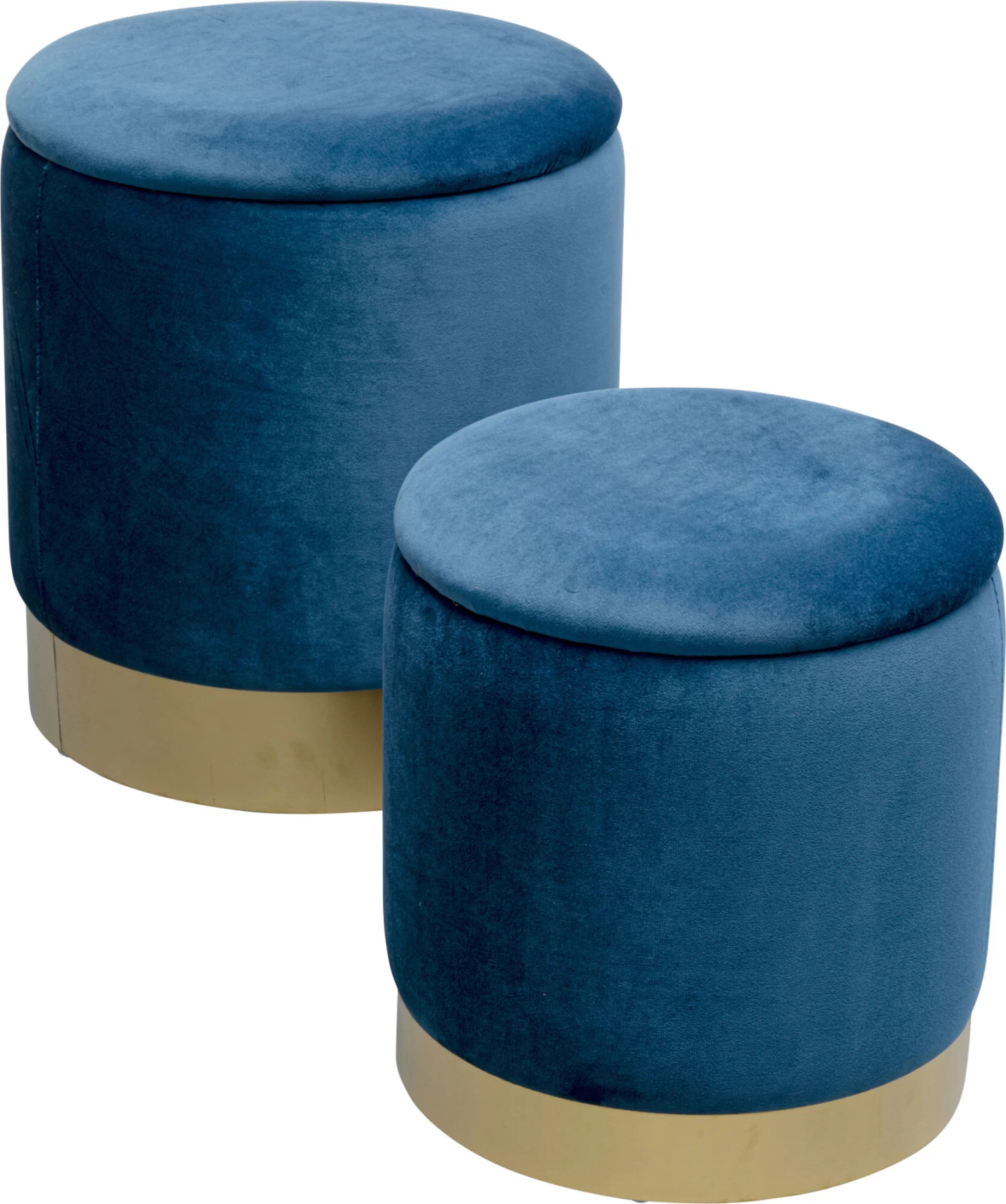 Hocker Cherry Storage Blau Brass (2/Set) – Bild 4