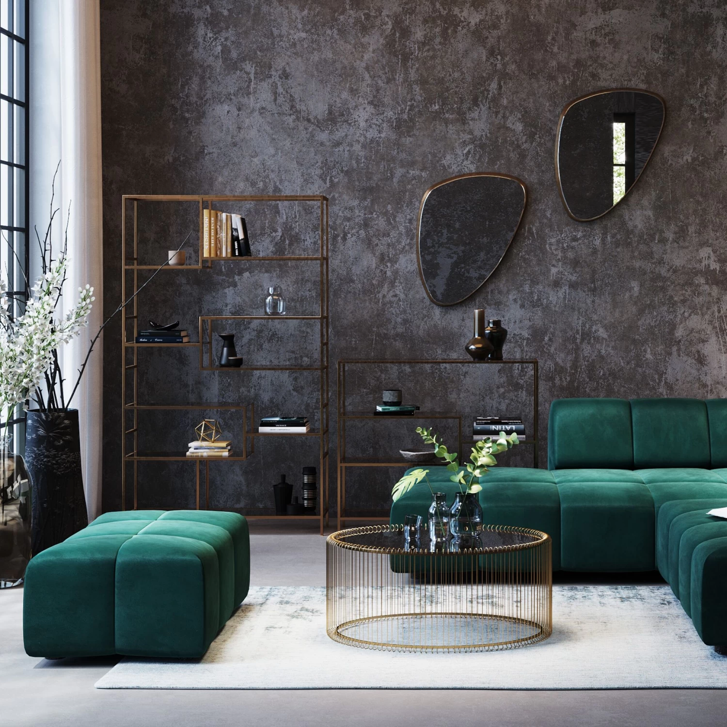 Hocker Belami Velvet Dunkelgrün