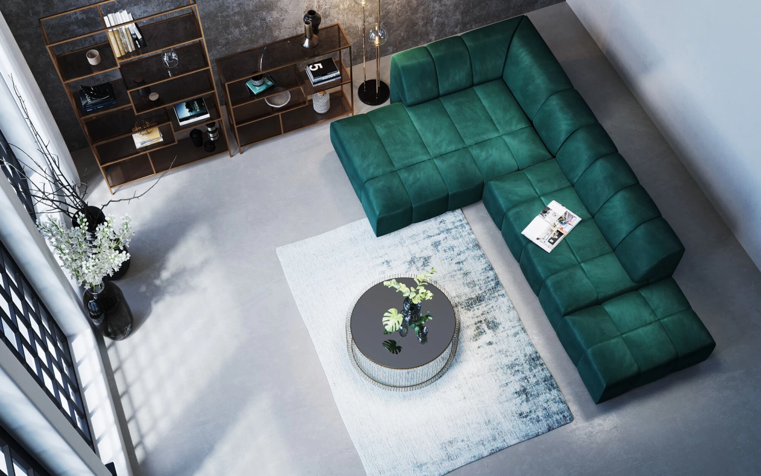 Hocker Belami Velvet Dunkelgrün – Bild 3