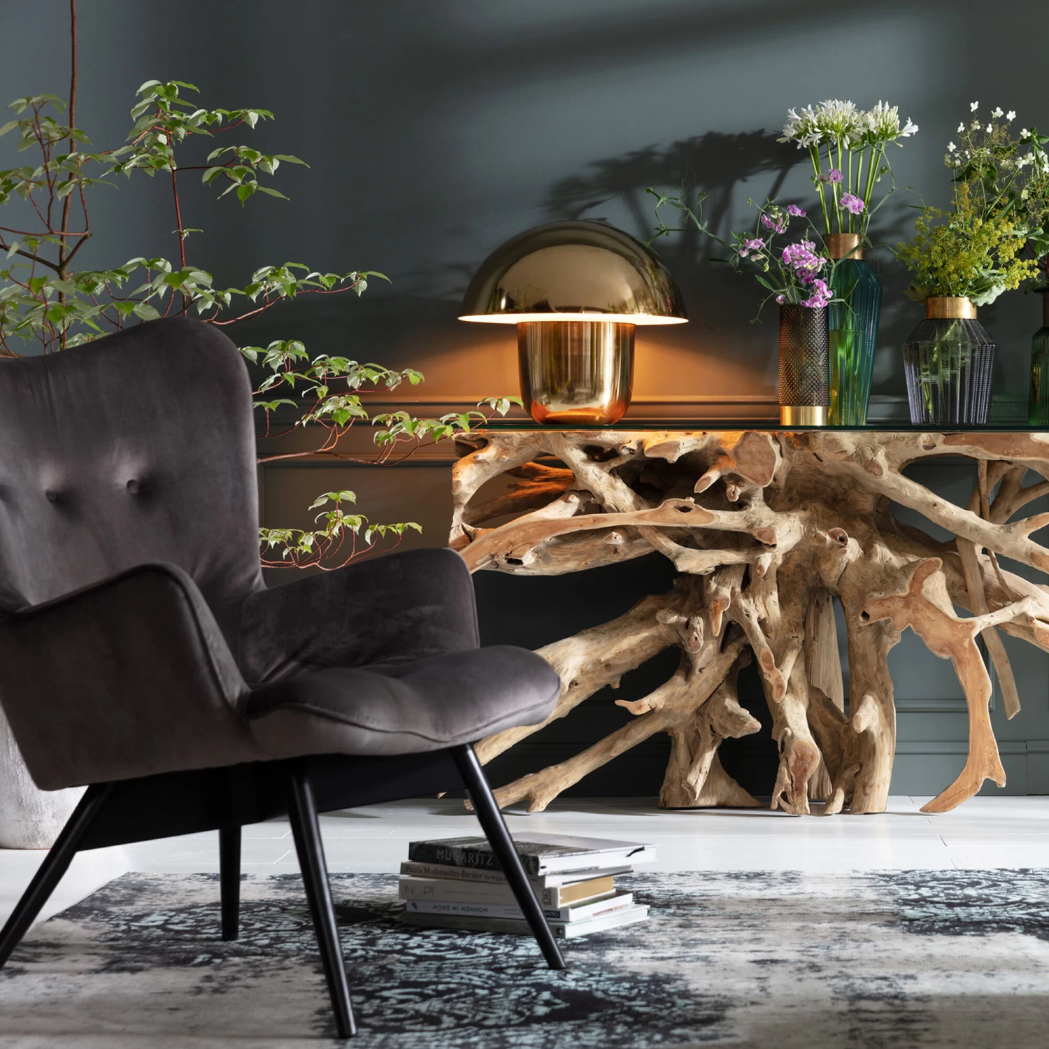 Tischleuchte Mushroom Brass