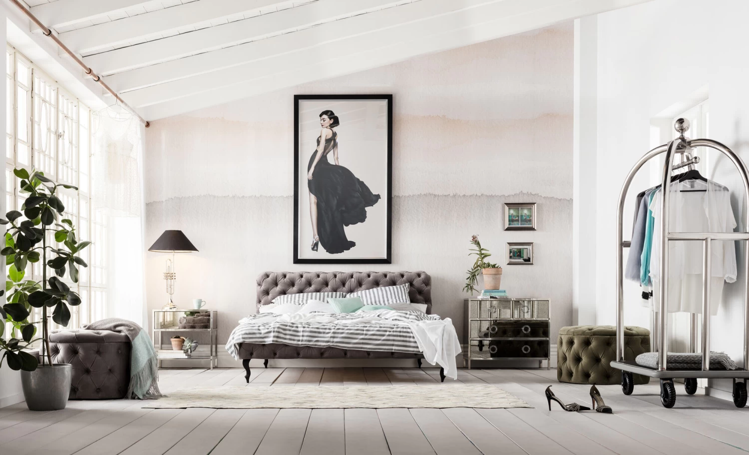 Bett Desire Velvet Silbergrau 160x200 Cm – Bild 2