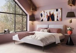 Bett East Side Cord Grau 180x200cm