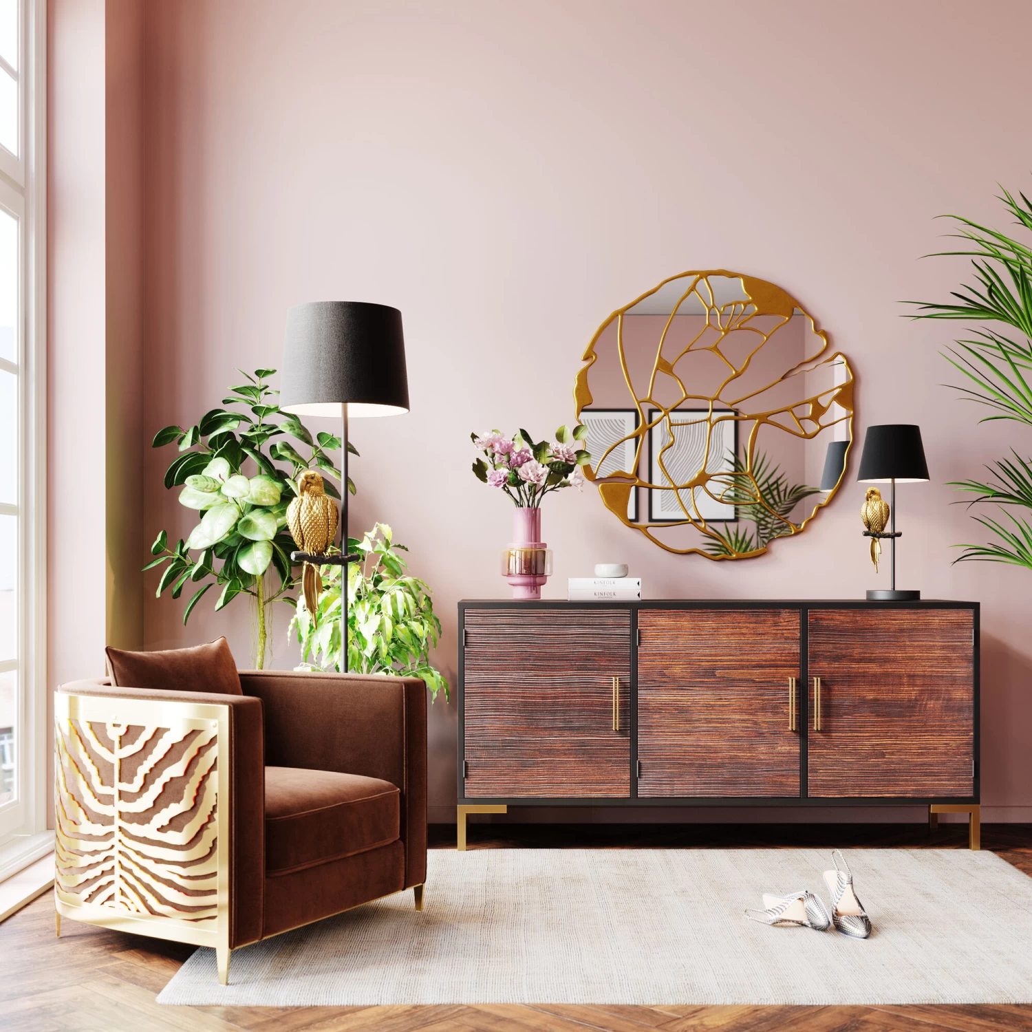 Stehleuchte Animal Parrot Gold 176cm – Bild 2