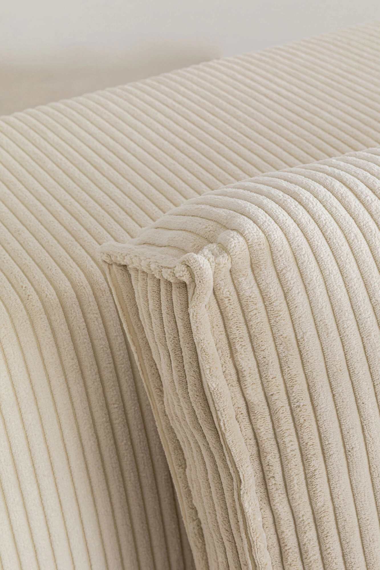 Ecksofa Infinity Ottomane Cord Creme Rechts – Bild 8