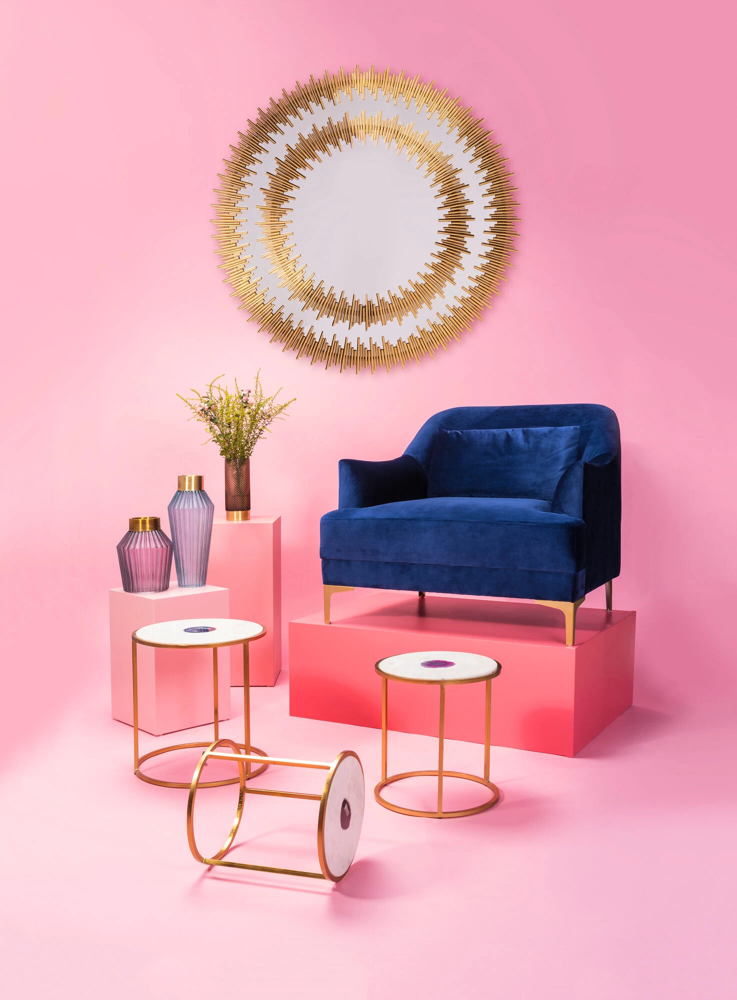 Spiegel Solare Gold Ø132cm – Bild 3