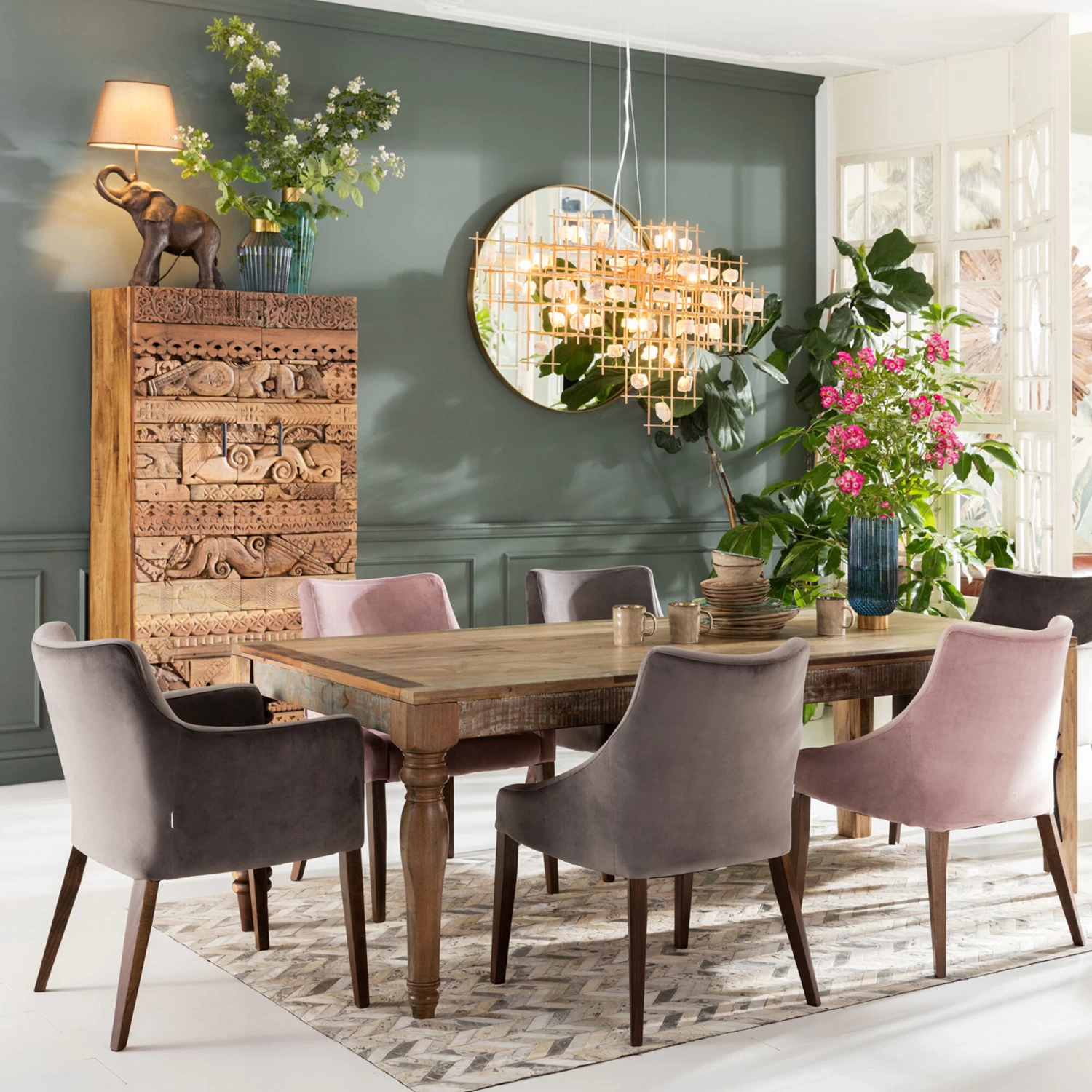 Armlehnstuhl Mode Velvet Grau