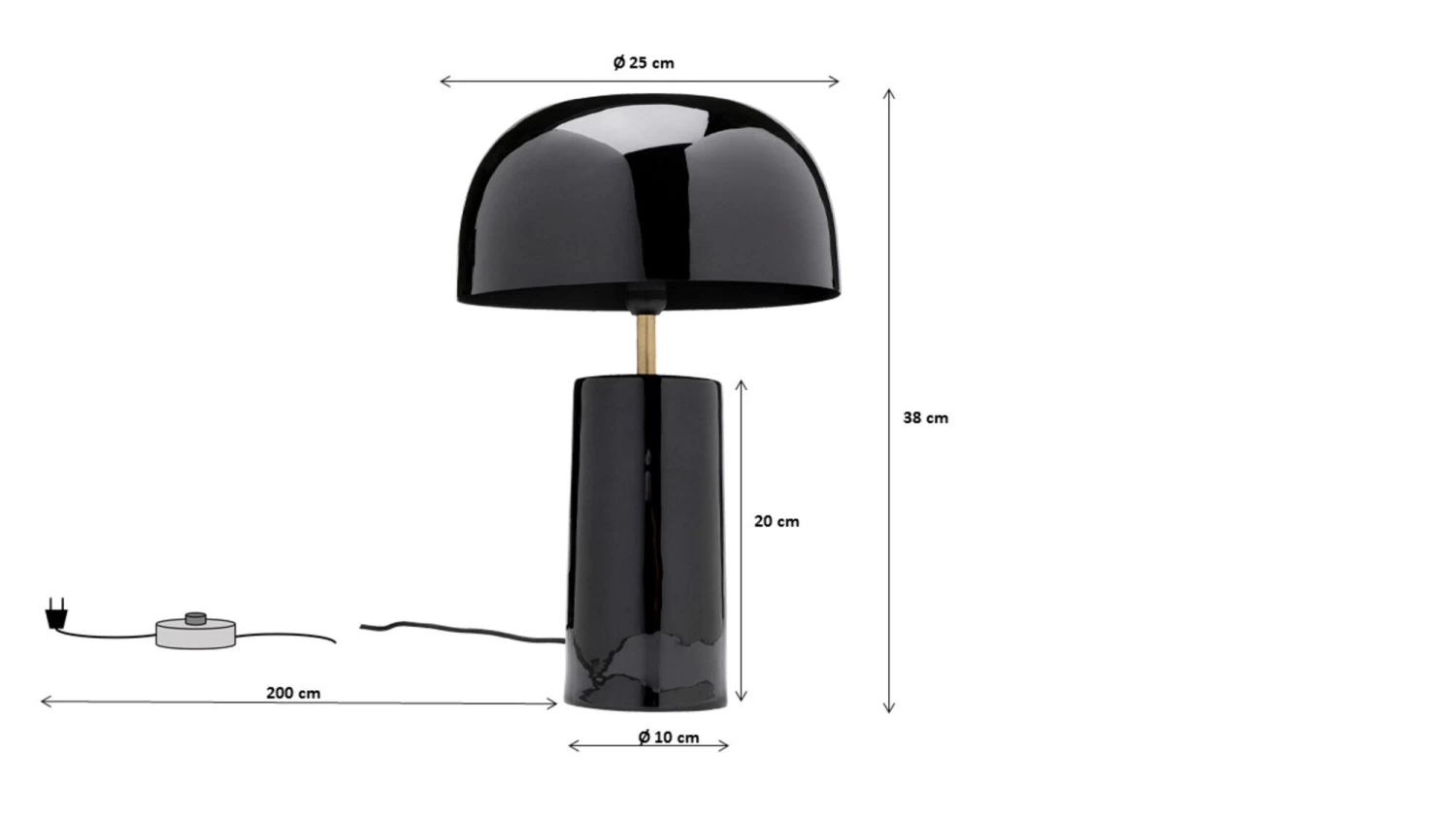 Tischleuchte Loungy Schwarz 38cm – Bild 12