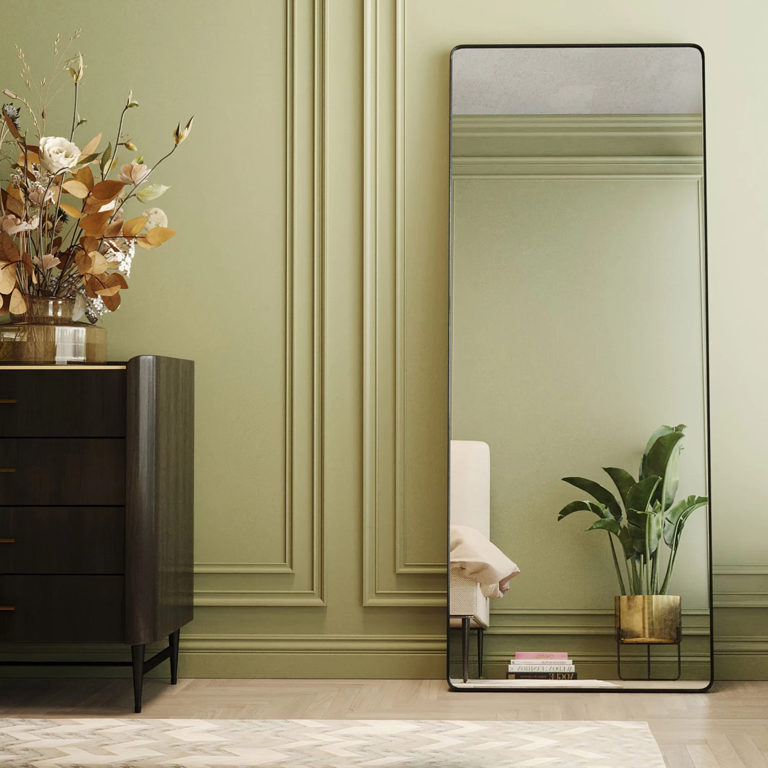 Spiegel Ombra Soft Schwarz 80x200cm