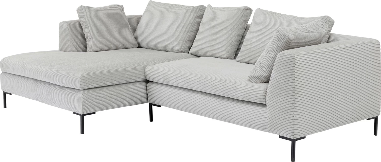 Ecksofa Gianni Cord Grau Links – Bild 6