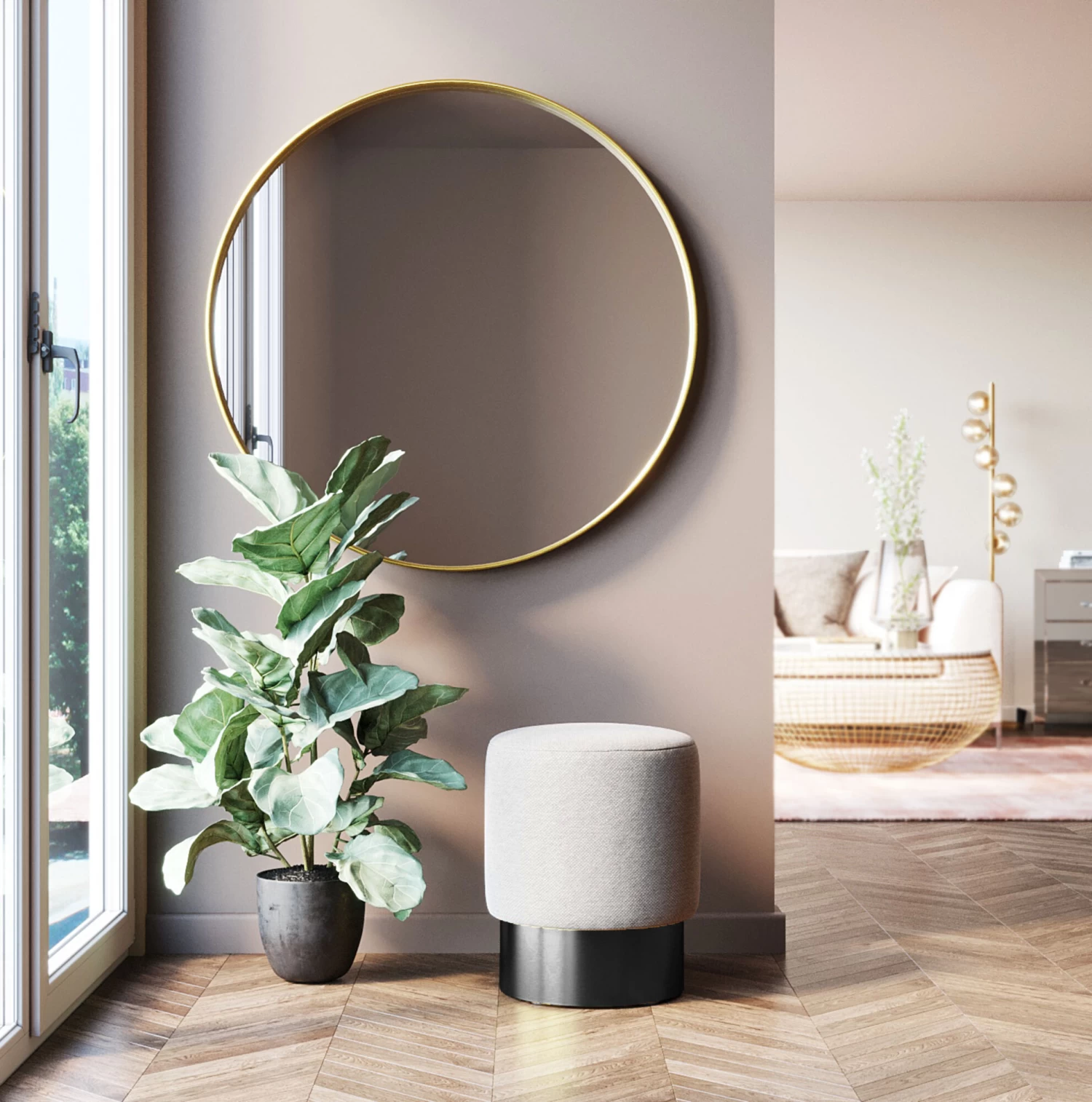 Hocker Cherry Creme Black Ø36cm – Bild 2