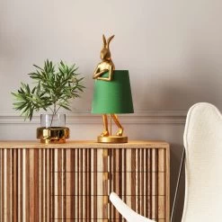 Tischleuchte Animal Rabbit Gold/Grün 68cm