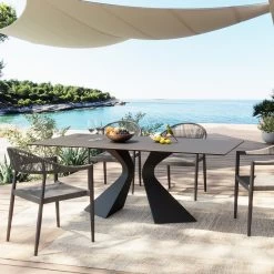 Tisch Gloria Outdoor Keramik Schwarz 180x90cm