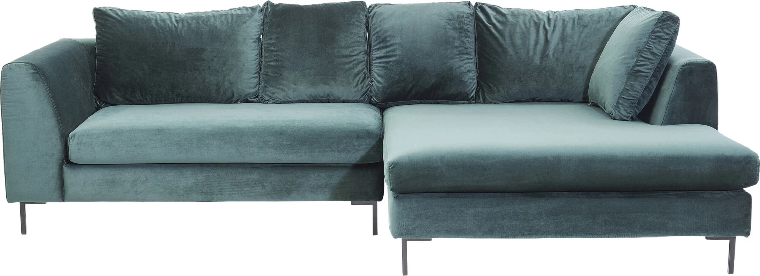 Ecksofa Gianni Velvet Dunkelgrün Rechts Schwarz – Bild 12