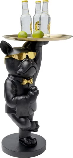 Beistelltisch Cool Bulldog Tray Schwarz 34x55cm