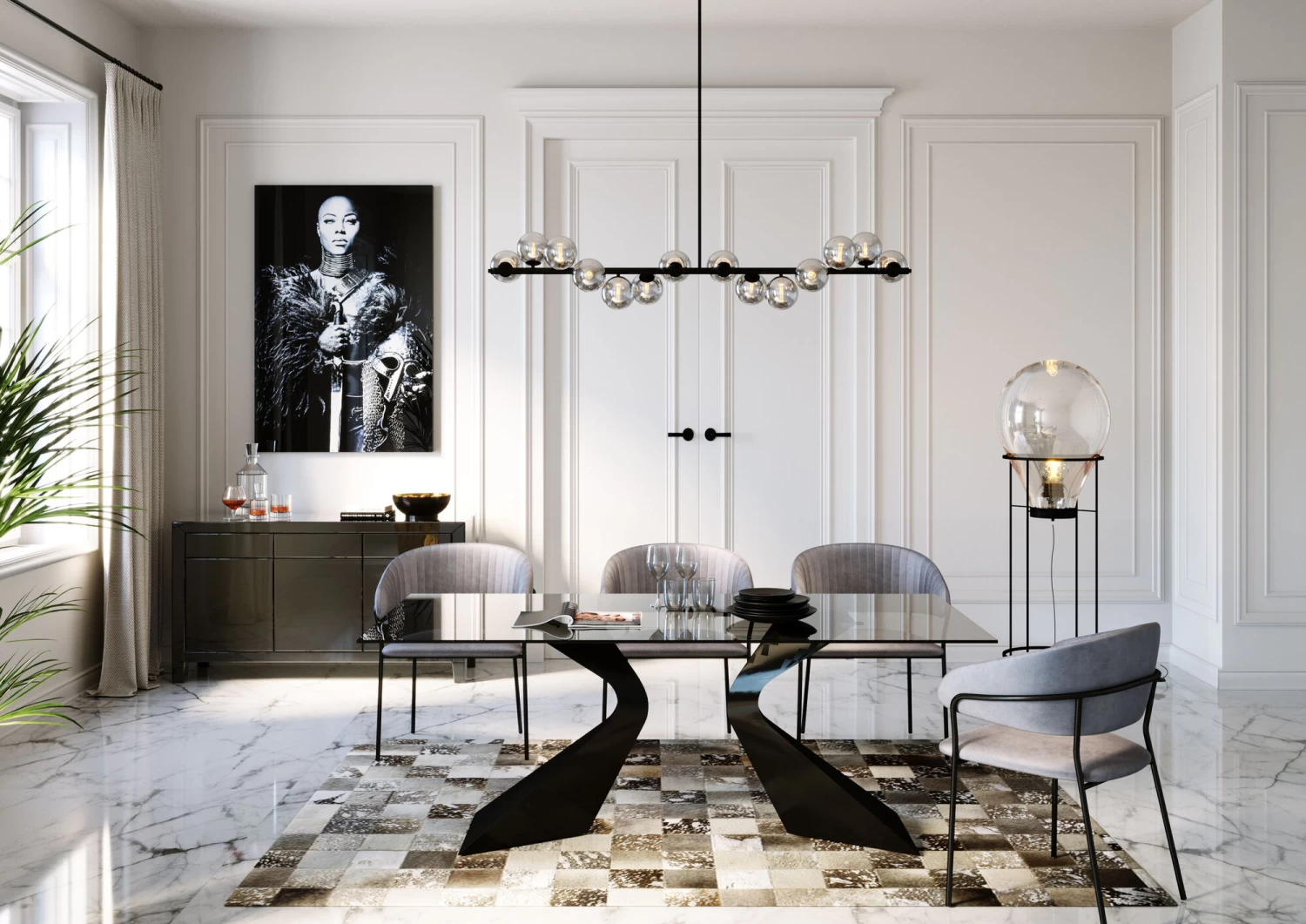 Sideboard Luxury Push Grau – Bild 5