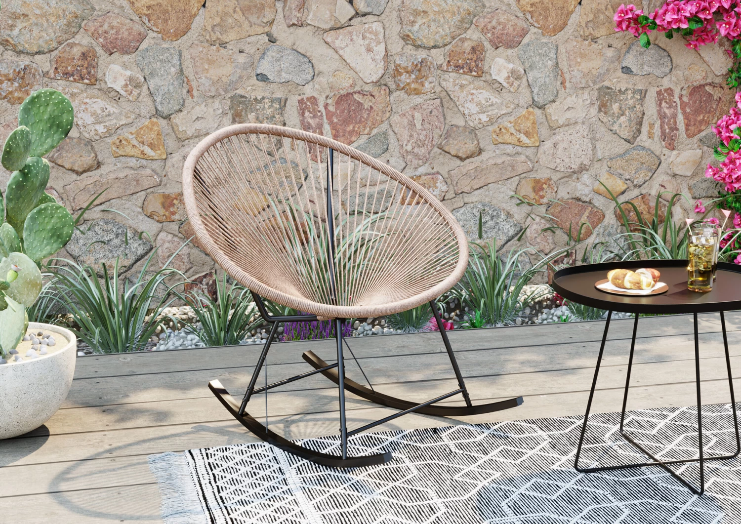 Schaukelstuhl Acapulco Natur – Bild 3