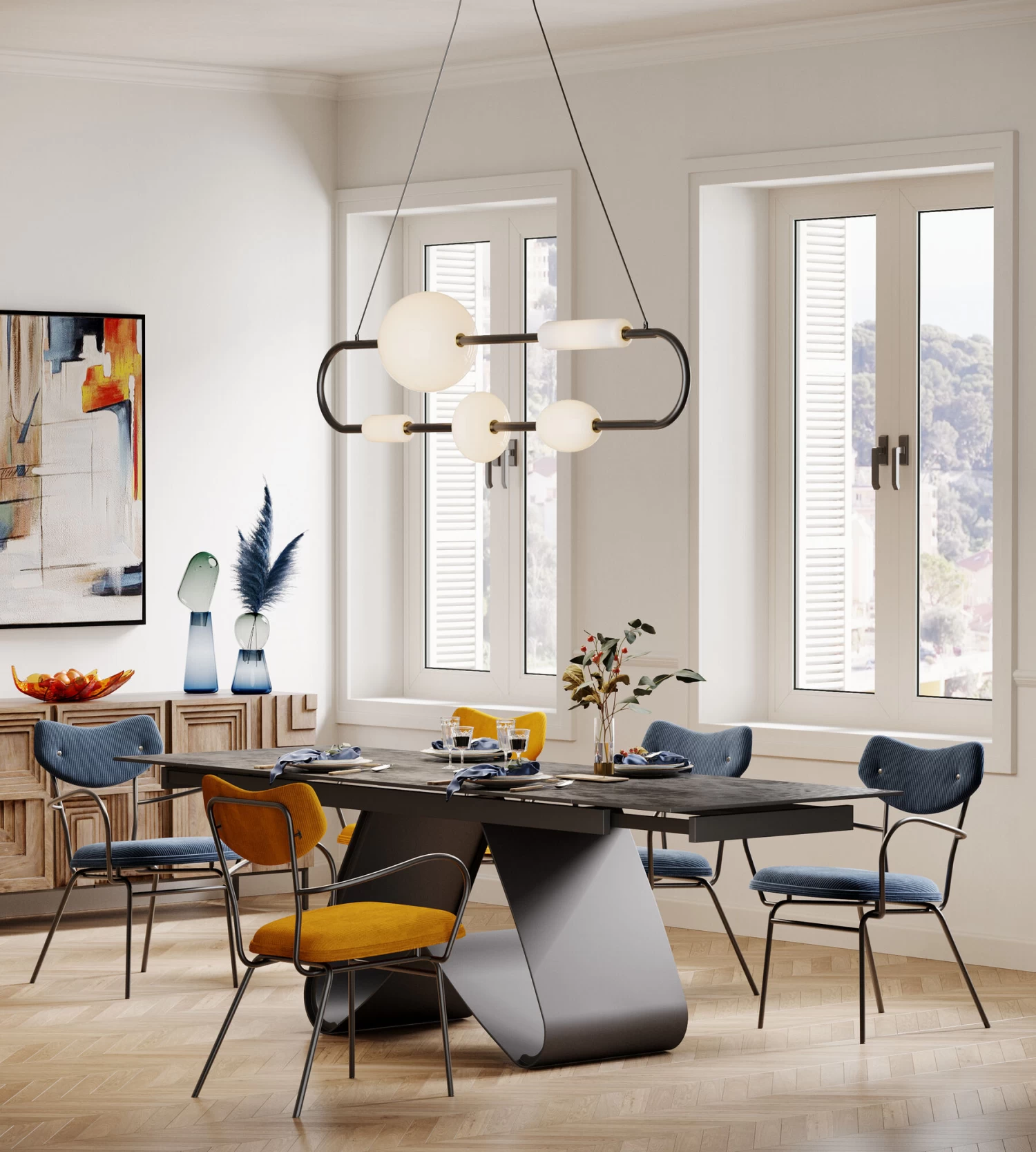 Armlehnstuhl Viola Blau