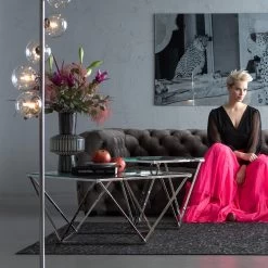 Beistelltisch Cristallo Silber 50x50cm