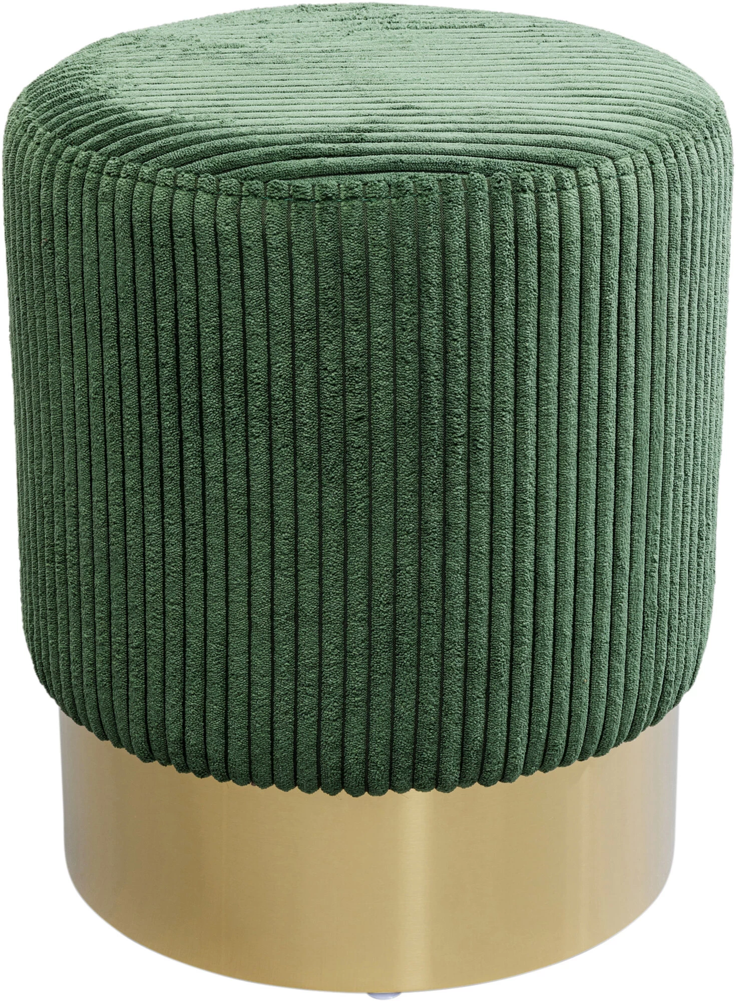 Hocker Cherry Dunkelgrün Cord Brass Ø35cm – Bild 4
