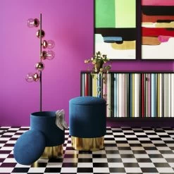 Hocker Cherry Storage Blau Brass (2/Set)