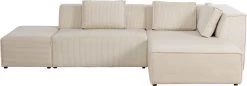 Ecksofa Infinity Ottomane Cord Creme Rechts
