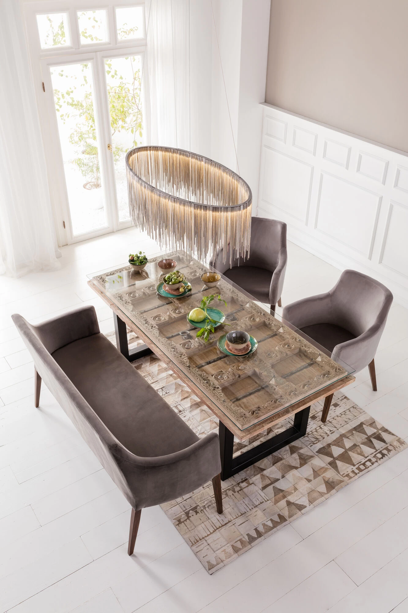 Armlehnstuhl Mode Velvet Grau – Bild 2