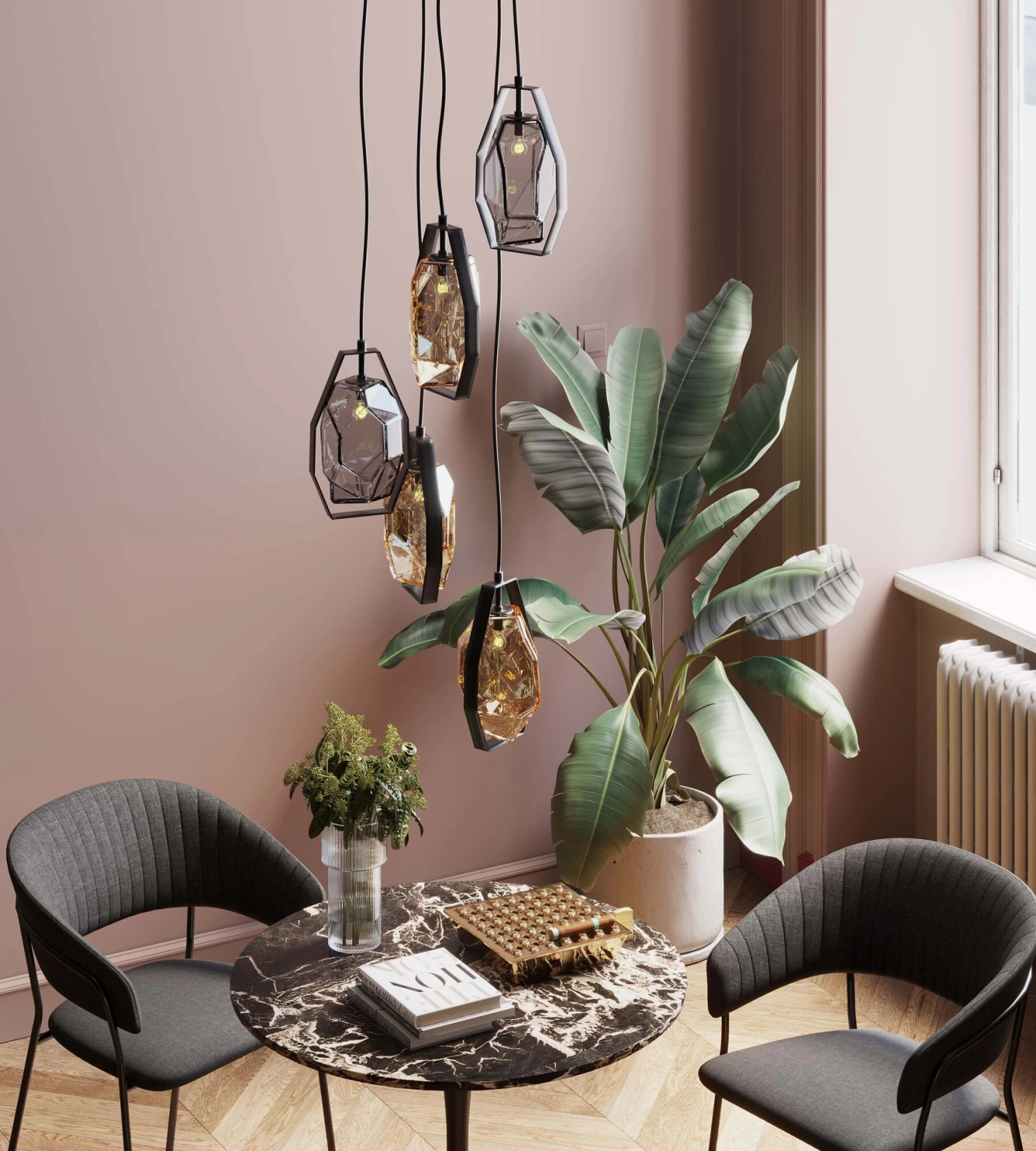 Hängeleuchte Diamond Fever Spiral Schwarz Ø42cm – Bild 2