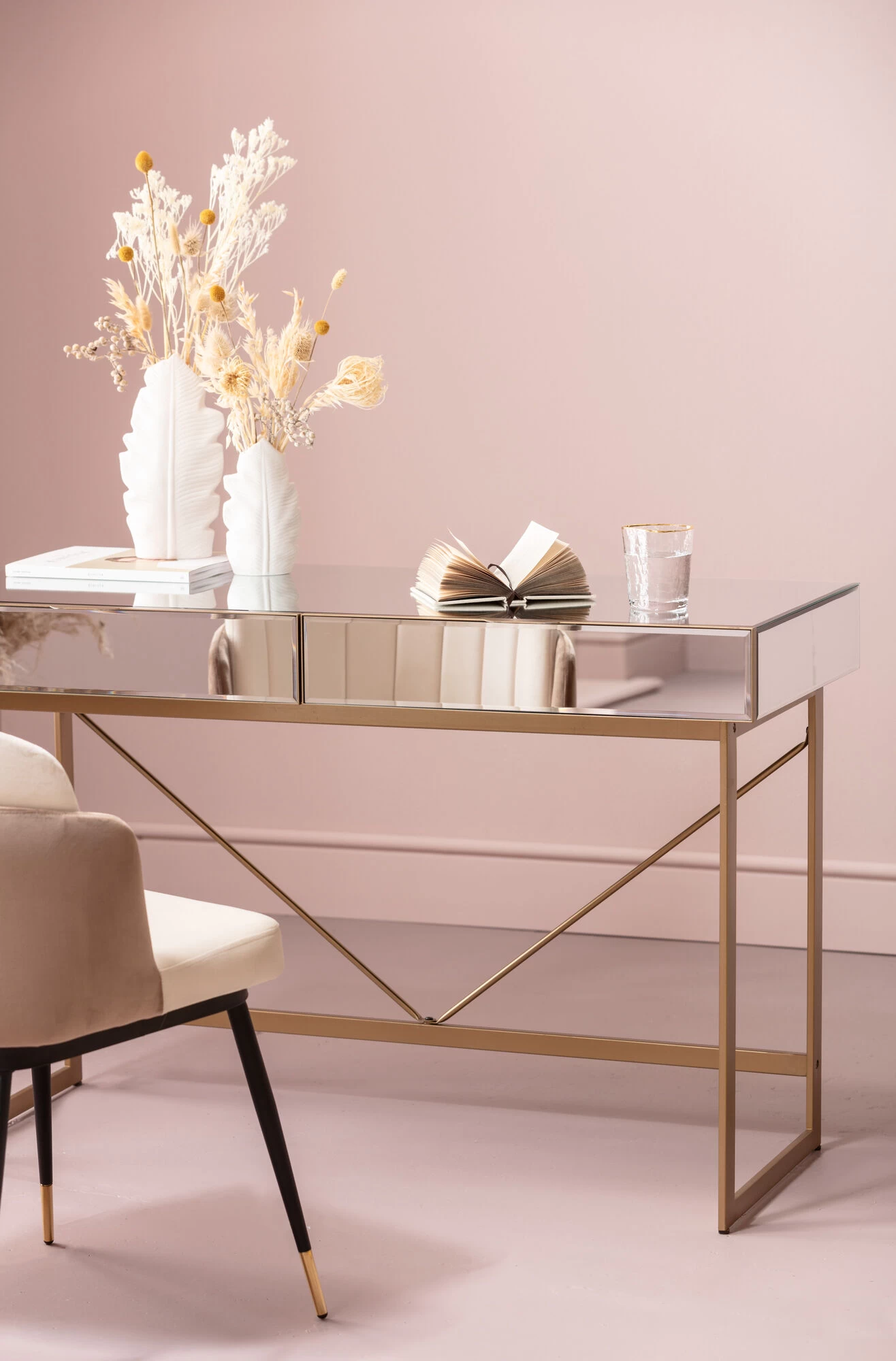 Schreibtisch Soran Gold 120x50cm – Bild 2