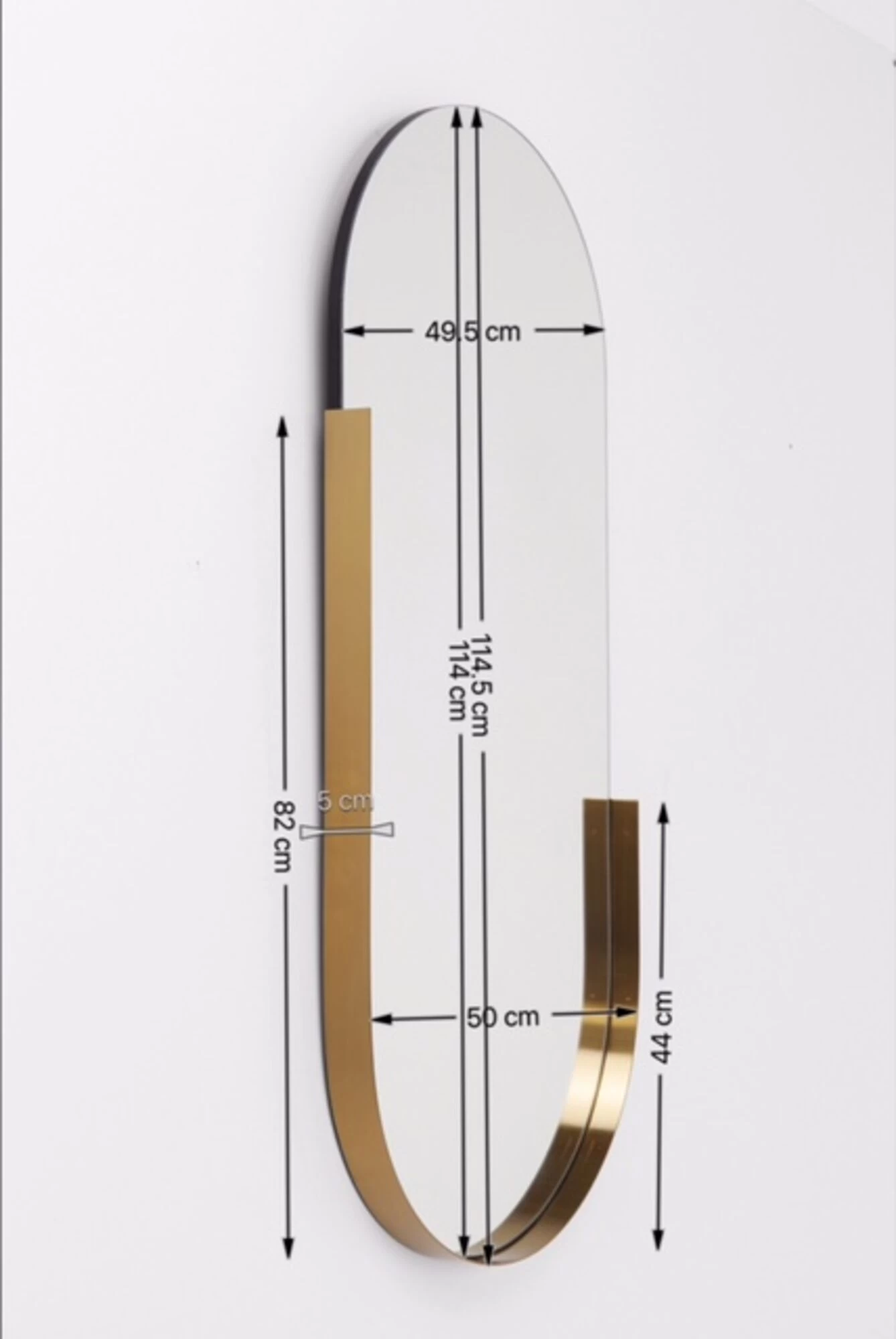 Spiegel Hipster Oval 50x114cm – Bild 8