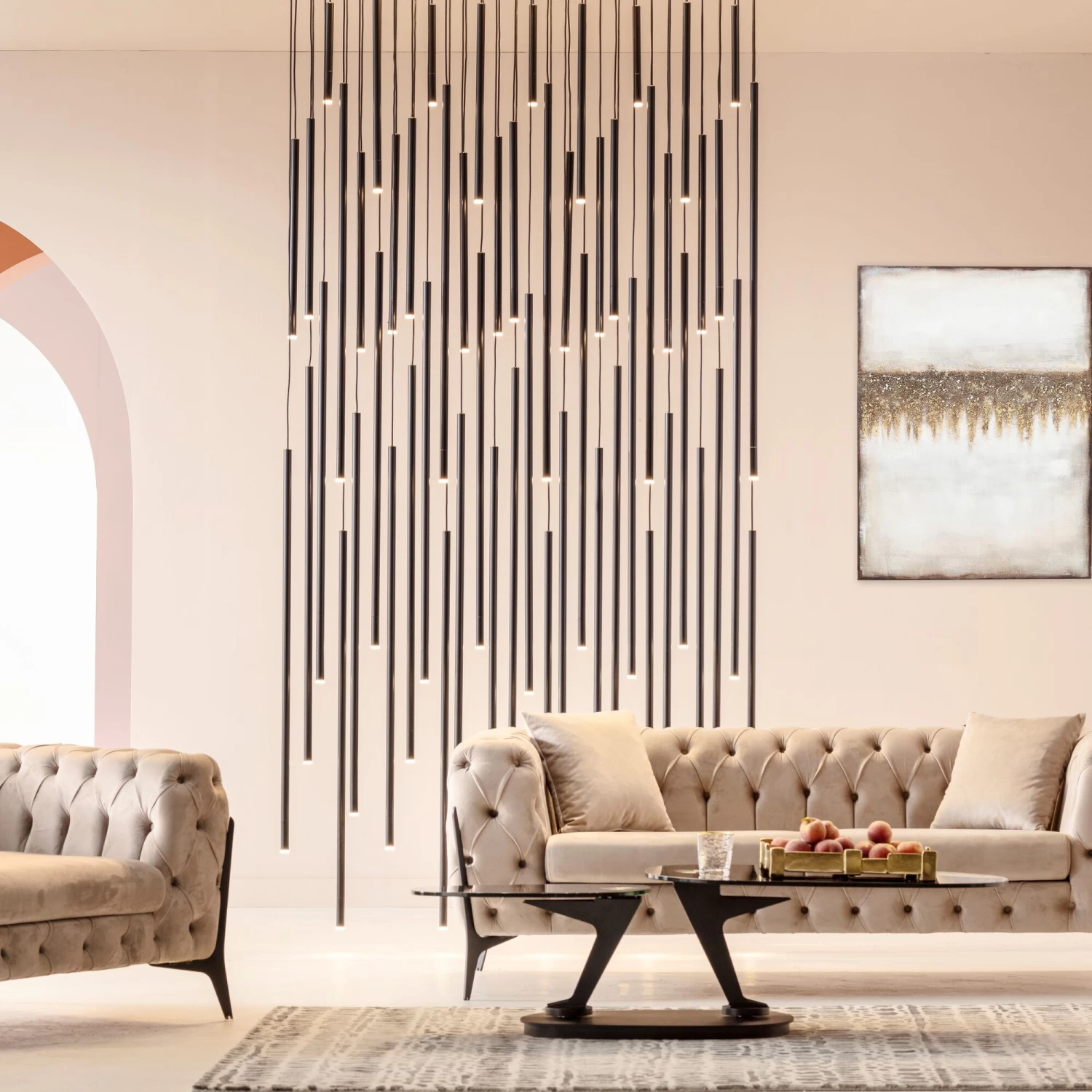 HĂ€ngeleuchte Living Vegas Deluxe Schwarz Matt LED