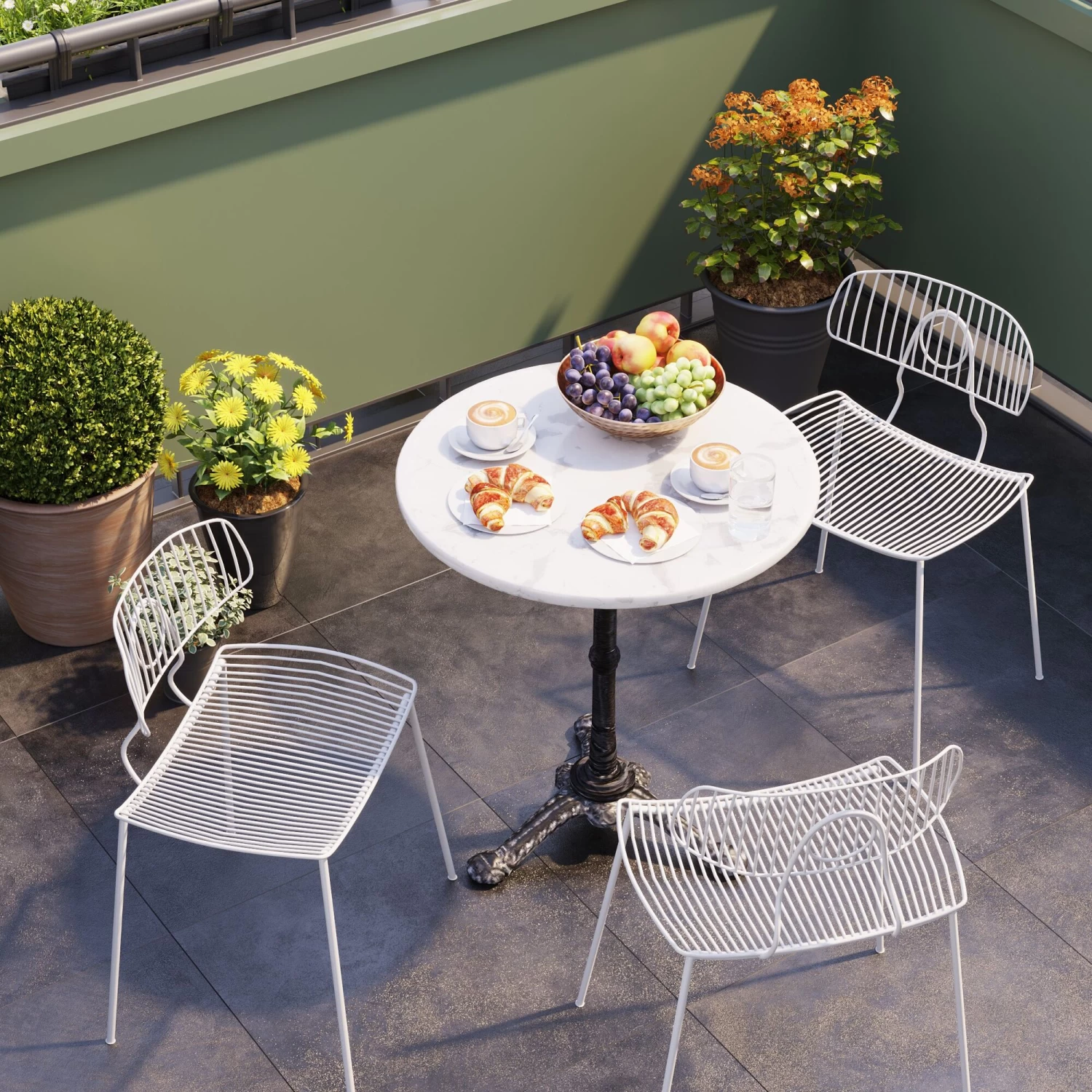 Bistrotisch Kaffeehaus Rund Weiß Ø61