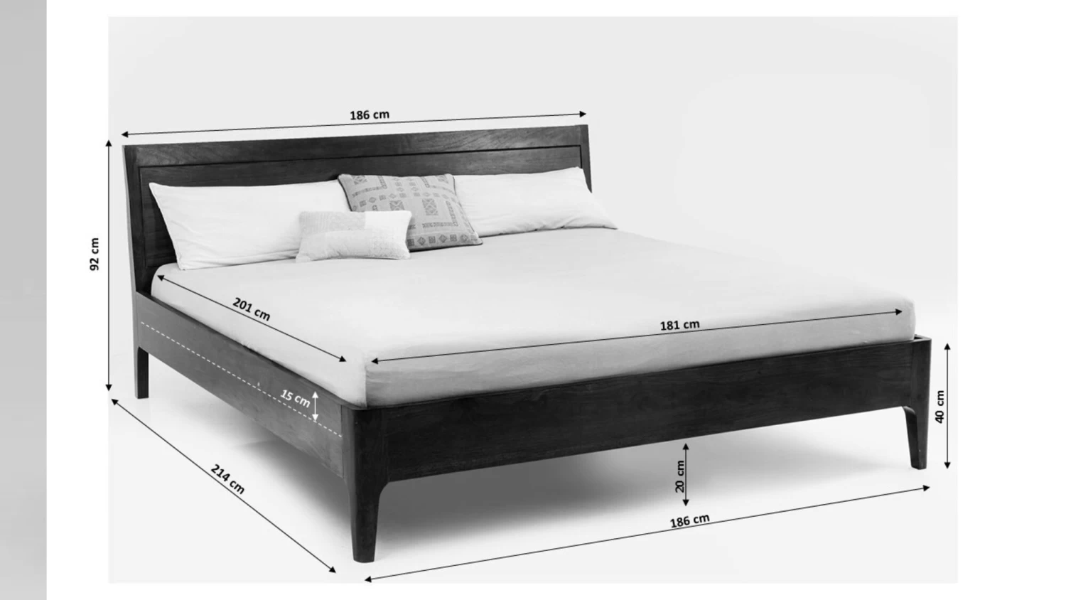 Holzbett Brooklyn Walnut 180x200cm – Bild 8