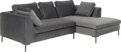 Ecksofa Gianni Small Velvet Grau Rechts