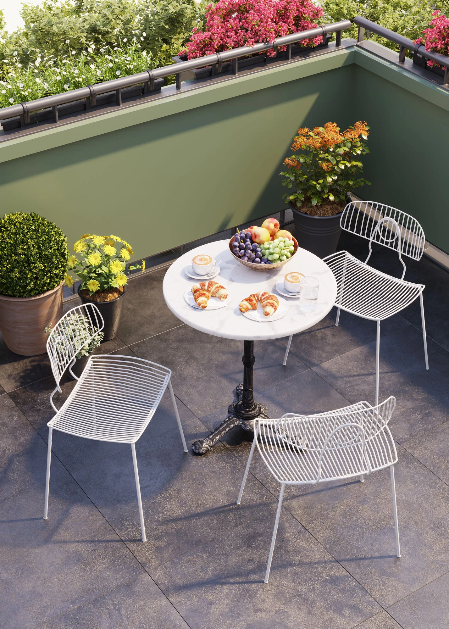 Bistrotisch Kaffeehaus Rund Weiß Ø61 – Bild 3