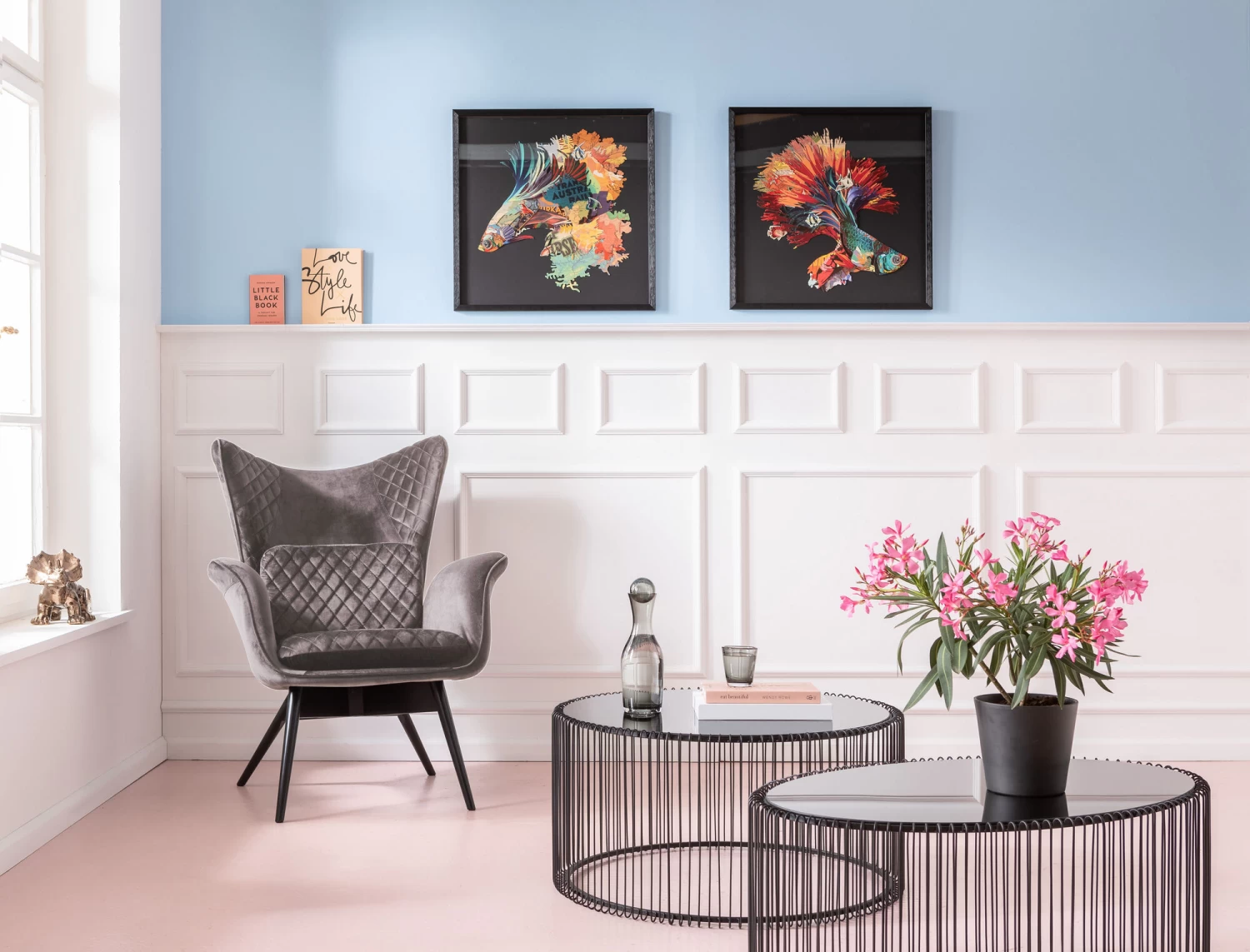 Sessel Tudor Velvet Silbergrau – Bild 2