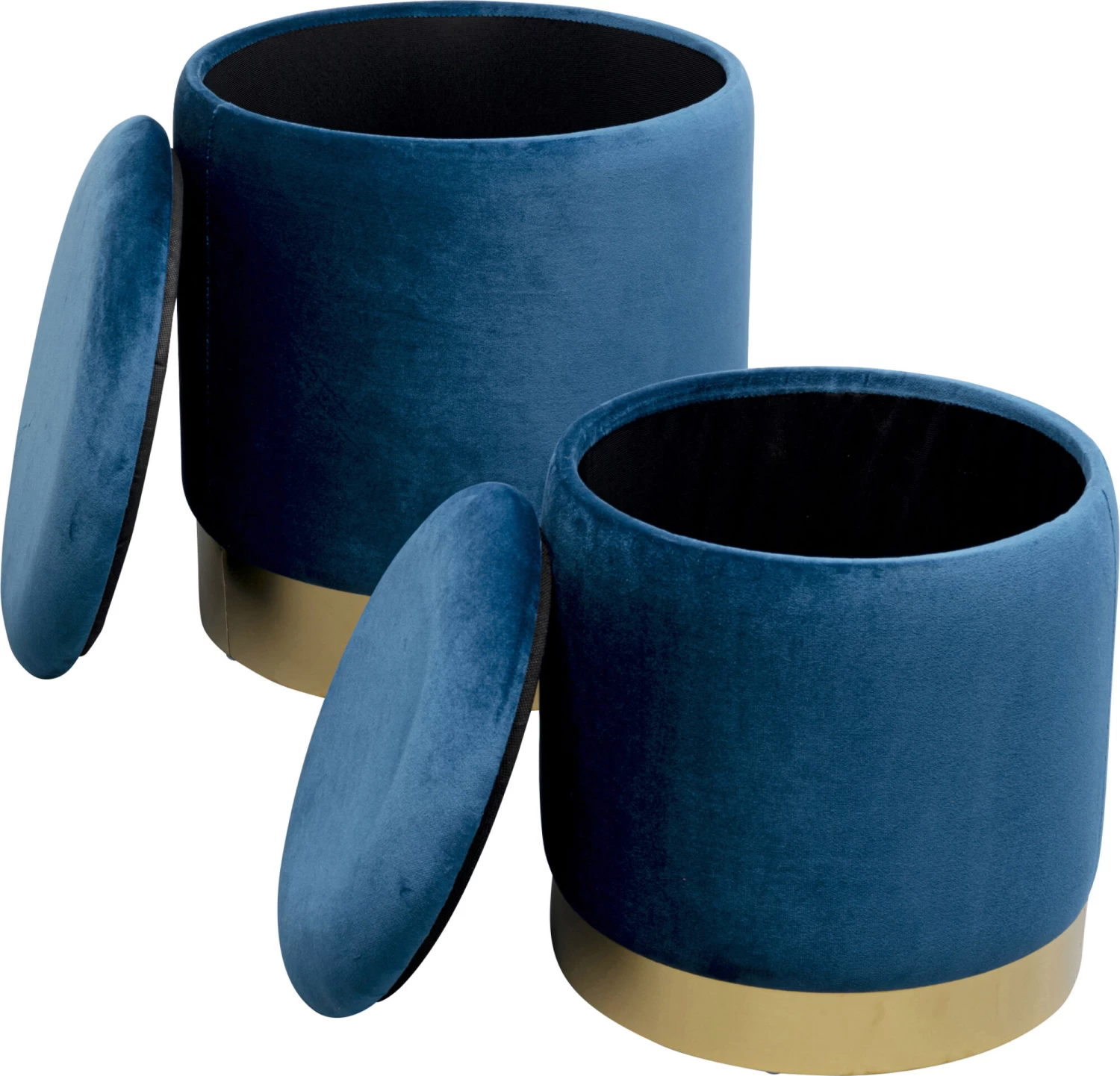 Hocker Cherry Storage Blau Brass (2/Set) – Bild 3