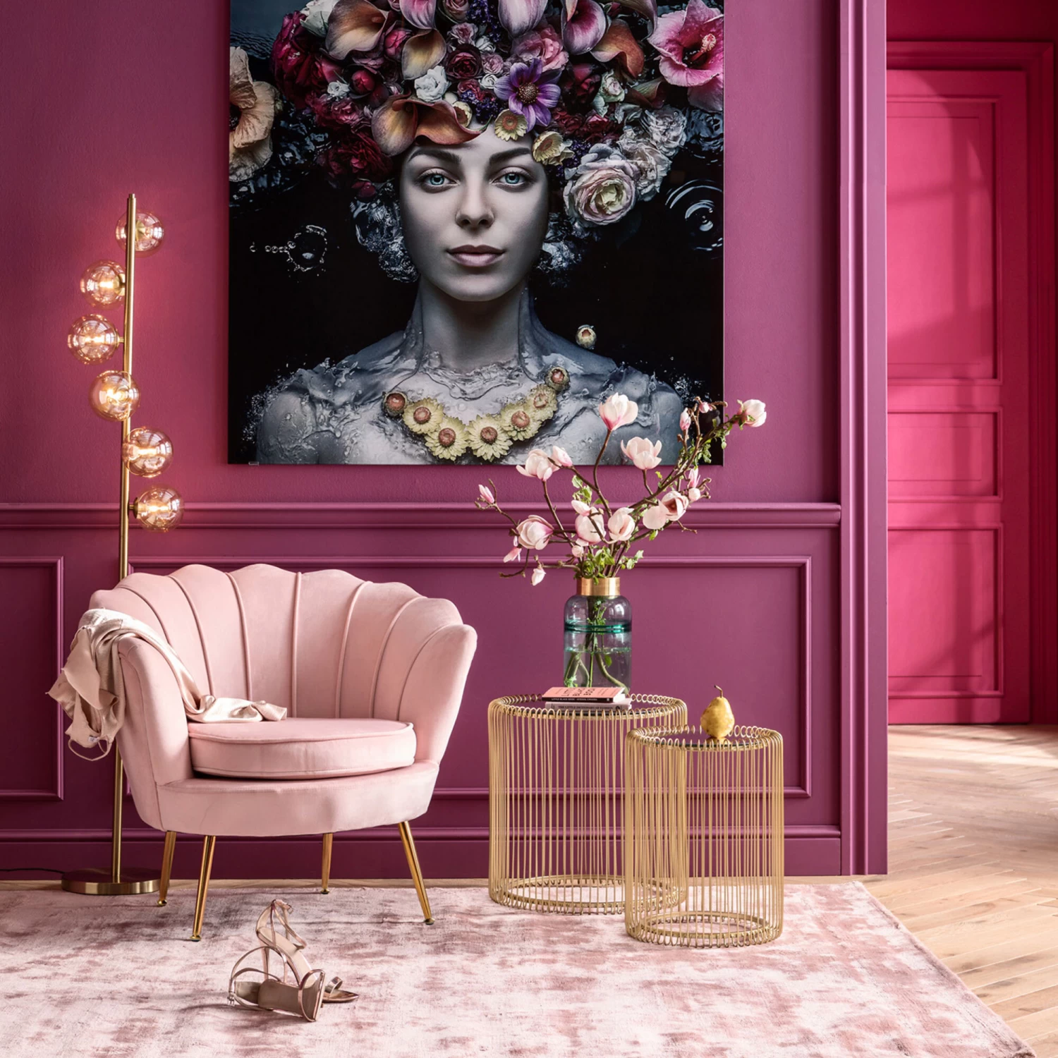 Sessel Water Lily Gold Rosa – Bild 6