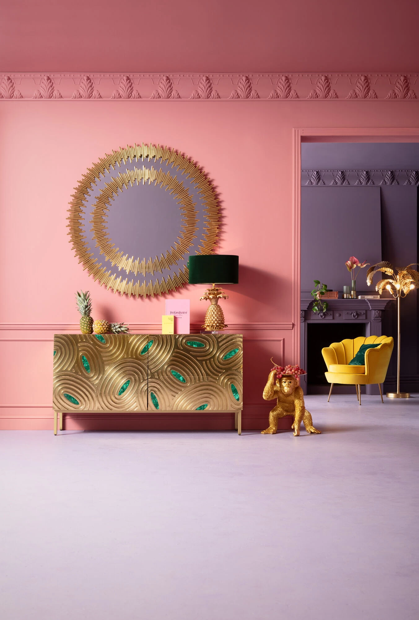 Spiegel Solare Gold Ø132cm – Bild 2