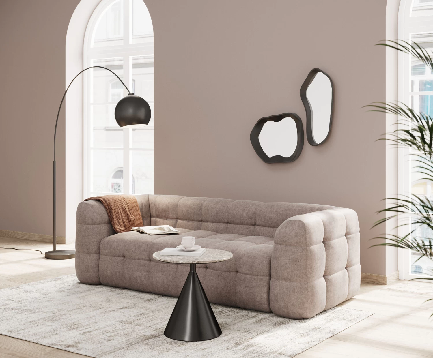 Wandspiegel Dynamic Schwarz 40x34cm – Bild 4