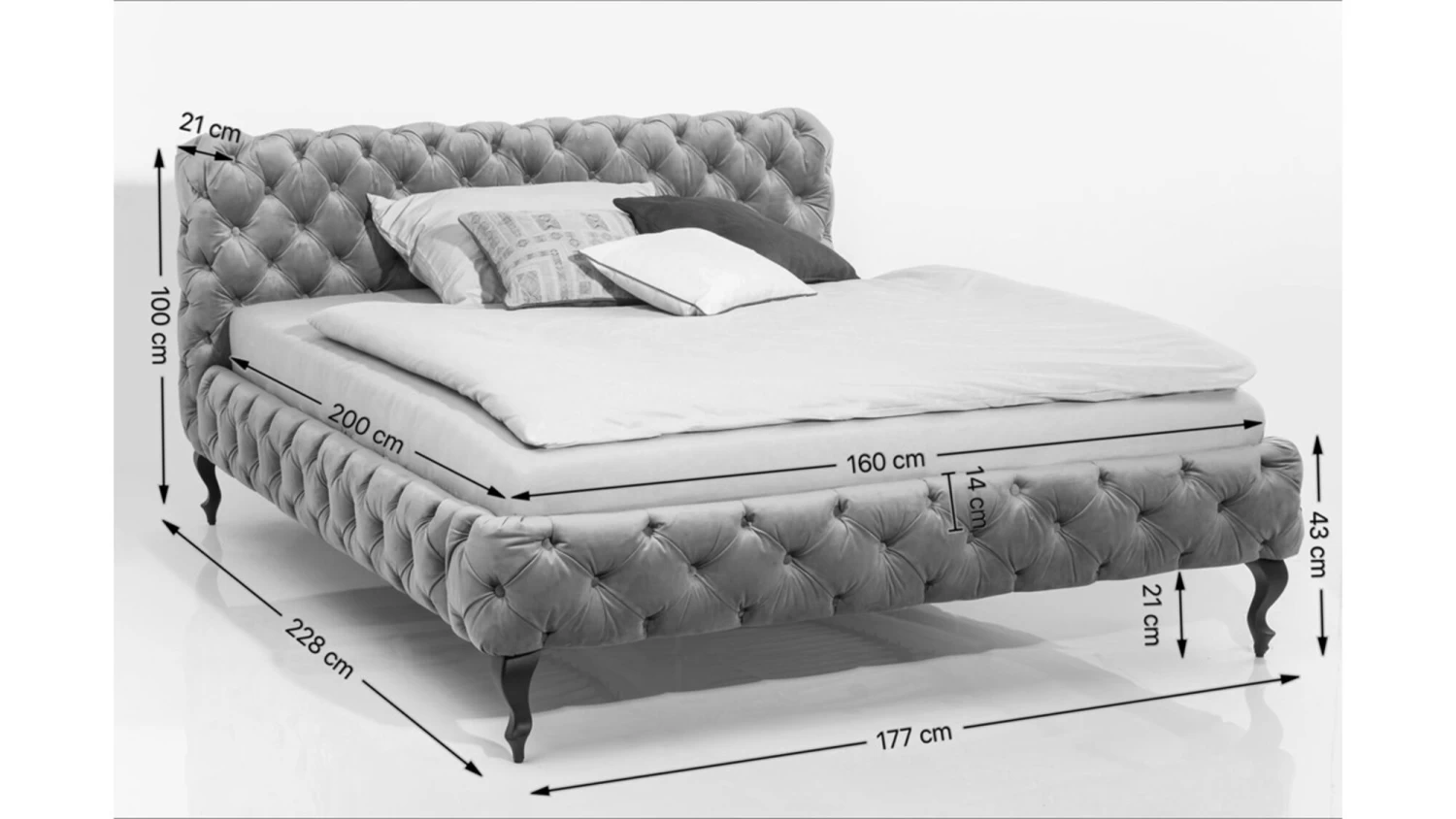 Bett Desire Velvet Rose 160x200cm – Bild 9