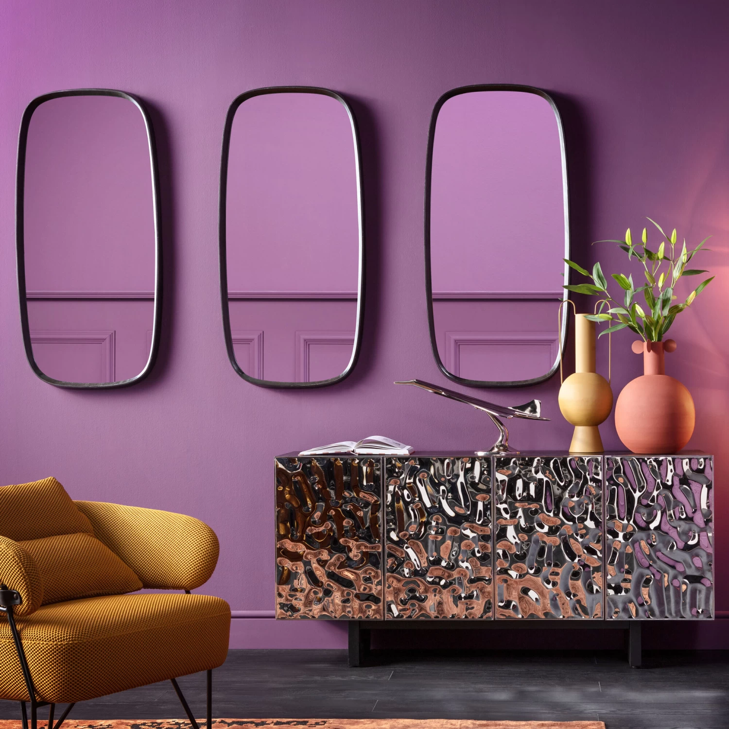 Wandspiegel Noomi Schwarz 122x58cm