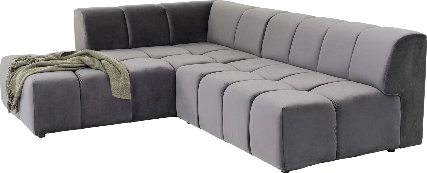 Ecksofa Belami Velvet Grau Links – Bild 5