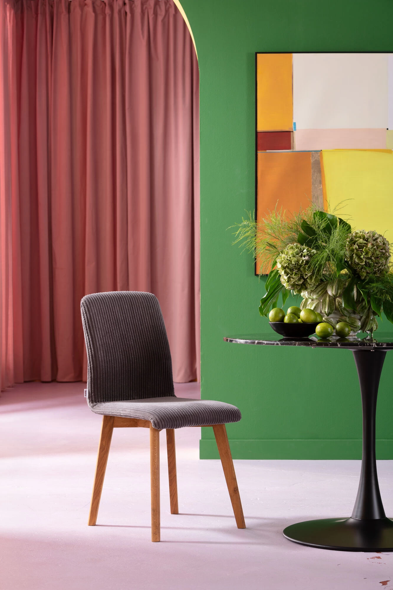 Stuhl Lara Cord Grau – Bild 2