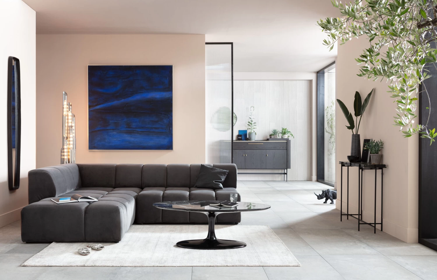 Ecksofa Belami Velvet Grau Links – Bild 2