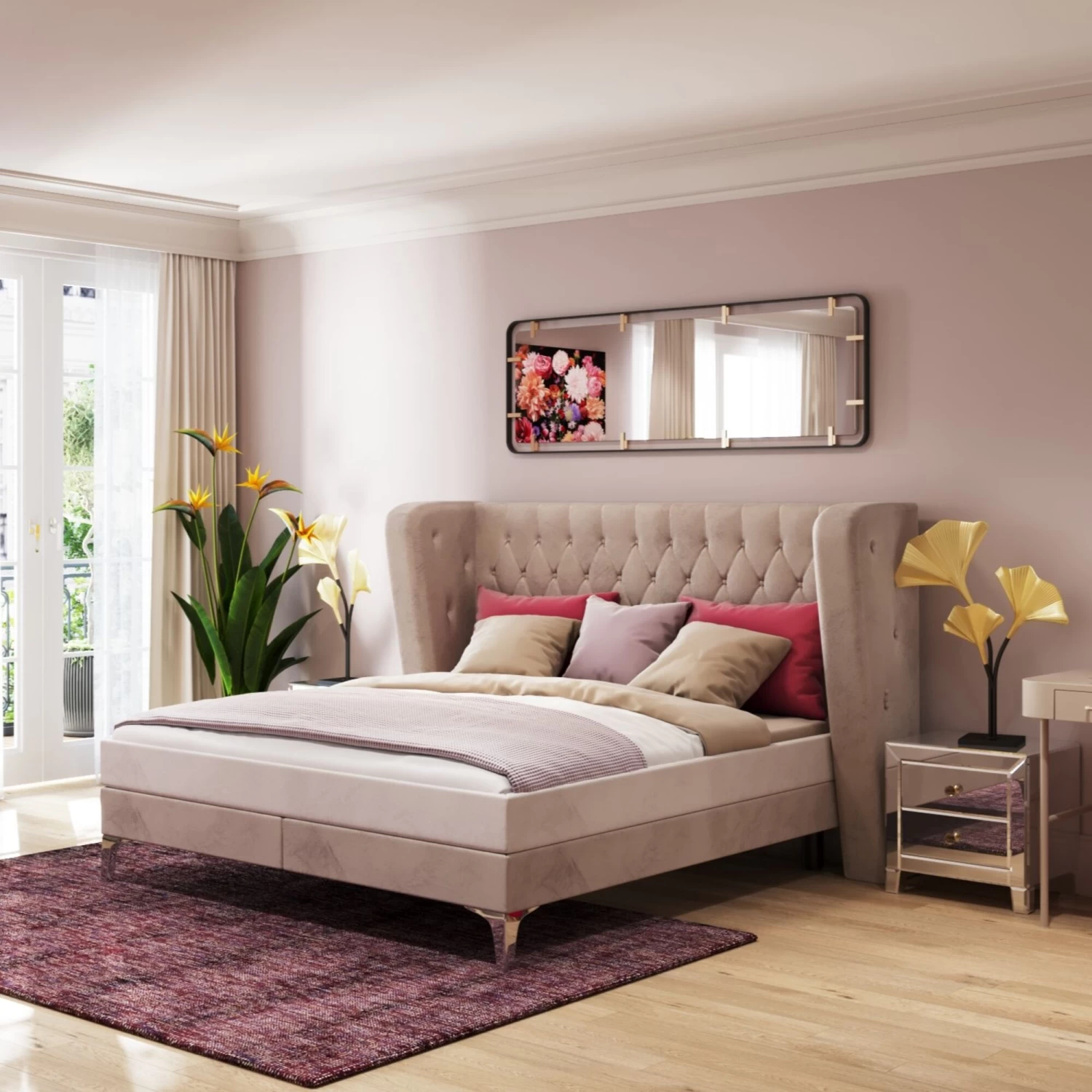 Boxspringbett Benito Moon Creme 160x200cm