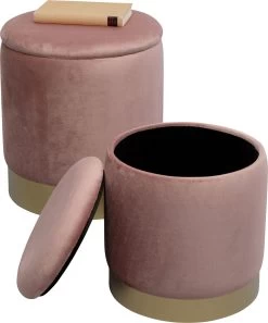 Hocker Cherry Storage Rose Brass (2/Set)