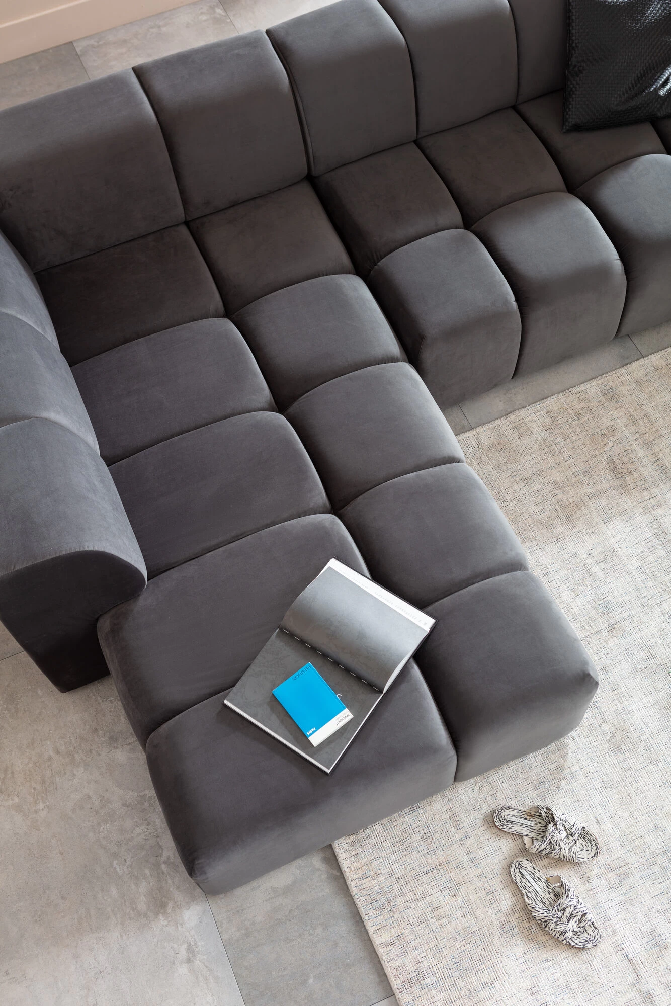 Ecksofa Belami Velvet Grau Links – Bild 3