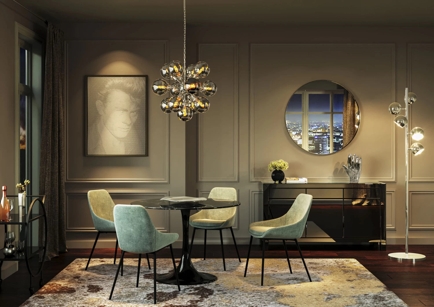 Sideboard Luxury Push Grau – Bild 2