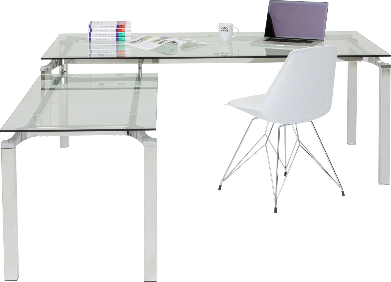 Schreibtisch Lorenco Chrom Winkelcombi 210x180cm – Bild 7