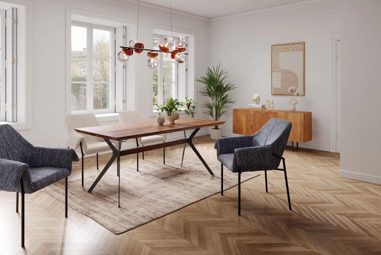 Tisch Downtown Walnuss 90x180cm – Bild 3